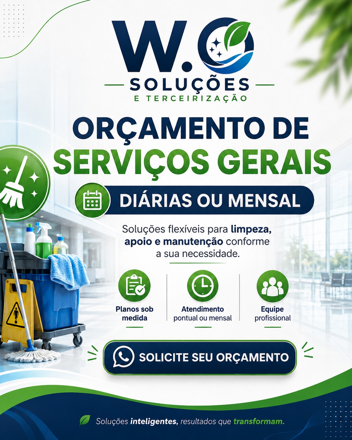 Material de divulgação do serviço de serviços gerais da W.O